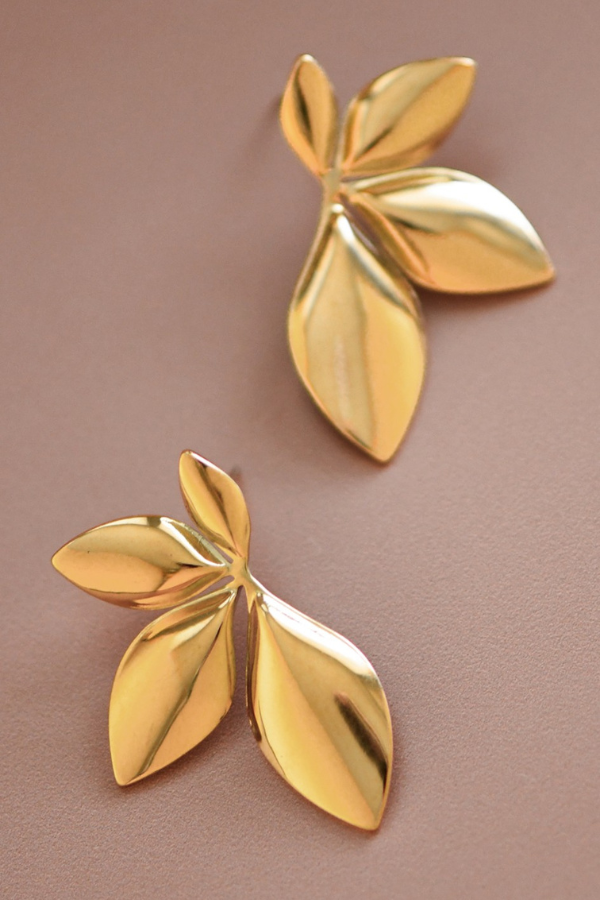 Aurora Leaves 18K Gold Earrings