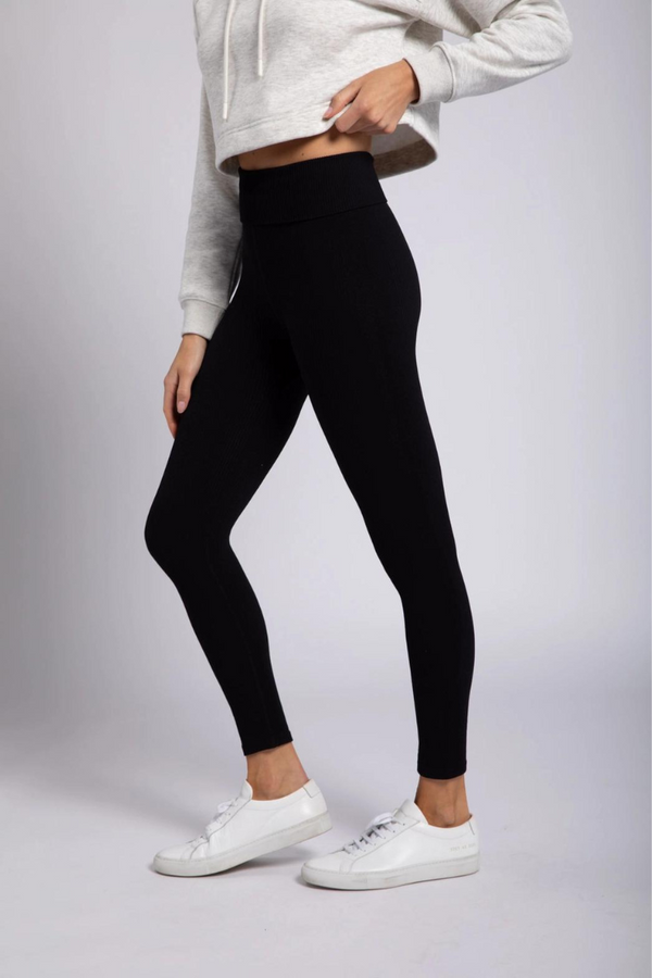 Mona B Black High Waist Thermal Leggings