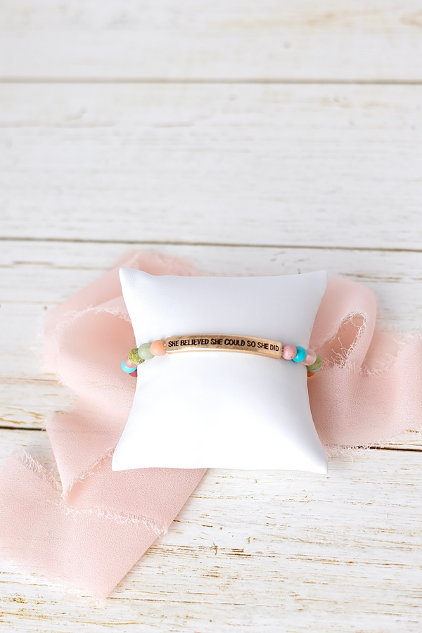 She Believed She Could So She Did Bracelet - Light Multi Color