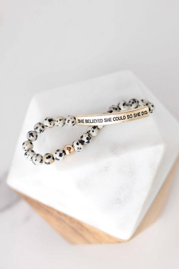 She Believed She Could So She Did Bracelet - Dalmatian