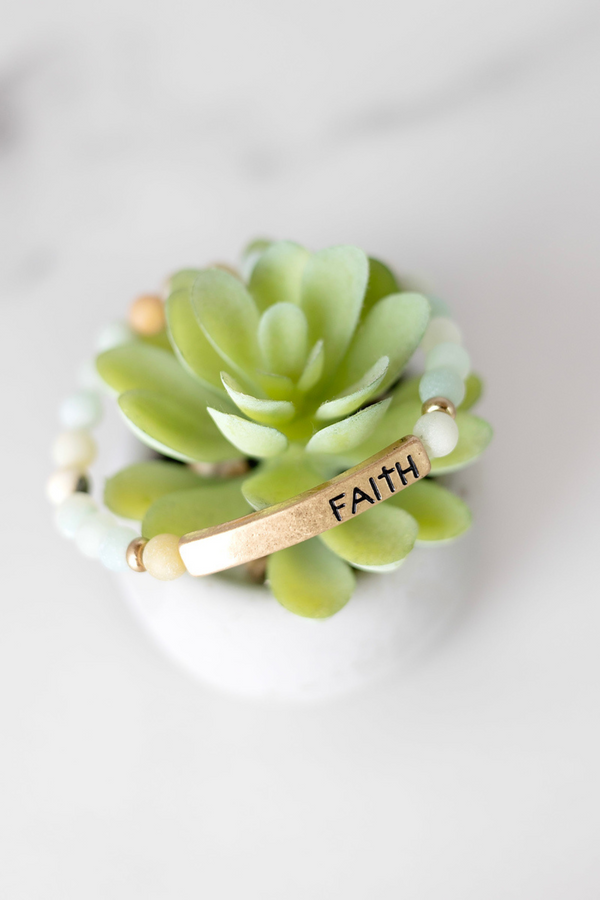 Great Is Thy Faithfulness Bracelet - Amazonite