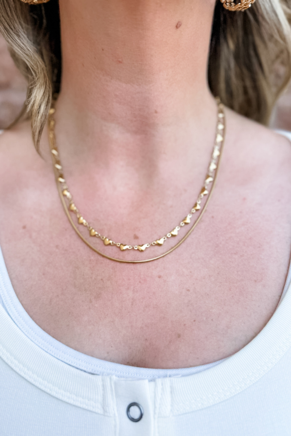 Hearts of Gold Layered Necklace